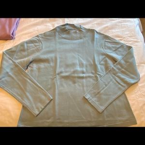 TALBOTS Sky blue 100% cotton turtleneck sweater. Very comfortable.gently